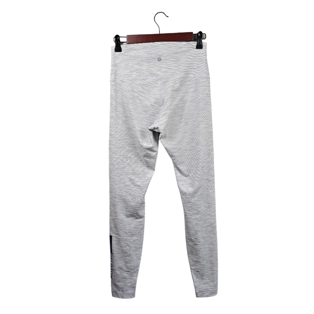 LULULEMON Peloton Collab Leggings High-rise Wunder Under Gray/White Womens Sz 8